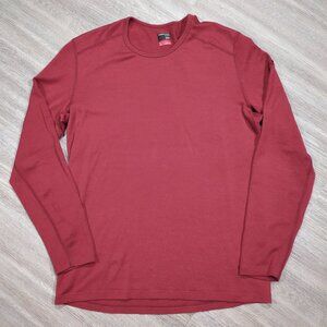 Icebreaker Merino 260 Men's Large Long Sleeve Crewneck Shirt Cabernet Red Wool
